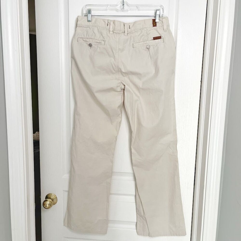 Seven For All Mankind Khaki Cottom Bootcut T6025487U Flat Front Pocket Pants - Picture 2 of 12